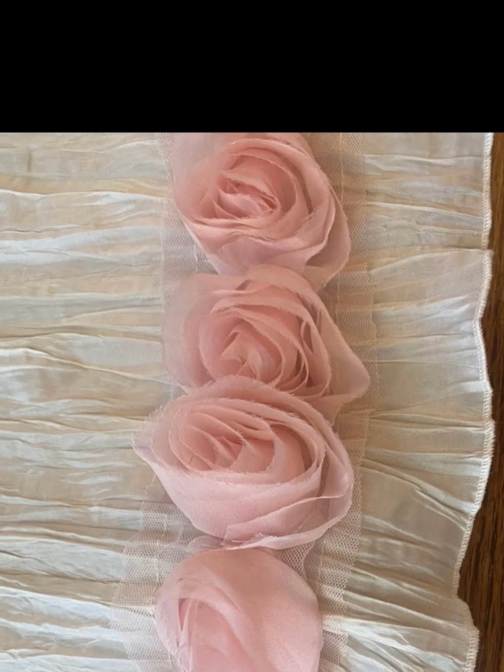 Crib Skirt and Pink Chandelier